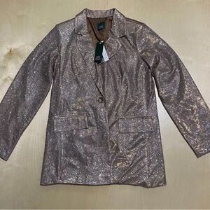 Wild Fable Oversized Gold Glitter Blazer NWT XXS